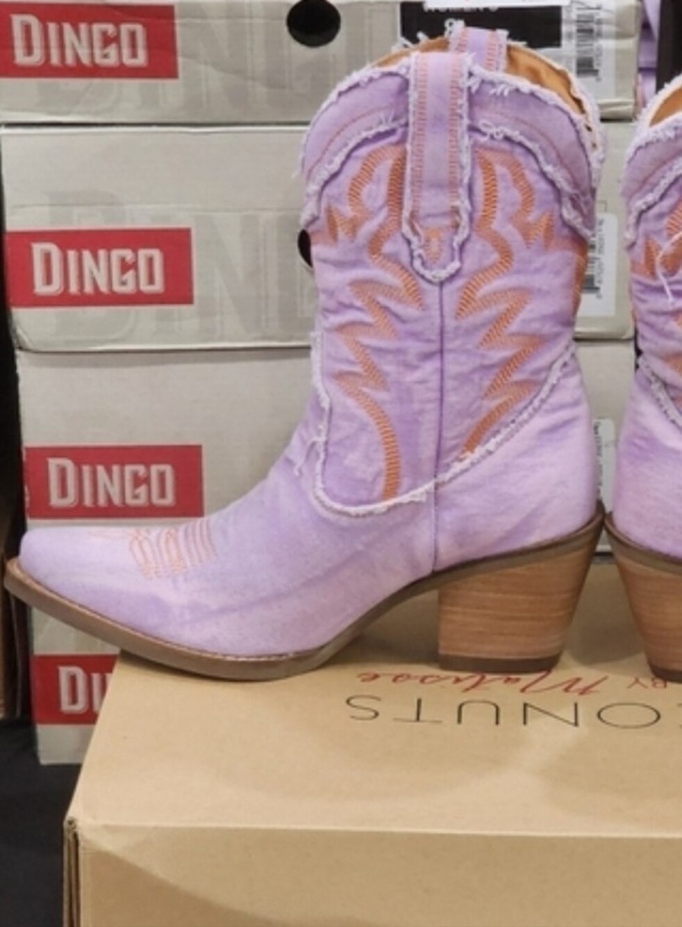 Dingo Lavender Cowboy Boots  Y'all Need Dolly Western Boots - Snip Toe Size 10 - Picture 4 of 16